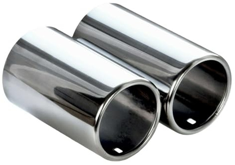 RECAMBO Auspuffblenden Set 2x Edelstahl Chrom passend für VW Tiguan II Typ AD1 BW2 ab 2016 - einfache Montage - fester Sitz - aufwertende Heckoptik - langlebige Oberfläche - sauberes Finish