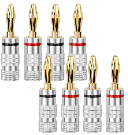 8PCS Banana Cable Plugs, Speaker Connectors, Audio Jack Connector for Amplifier, HiFi, Receiver, Home Theatre