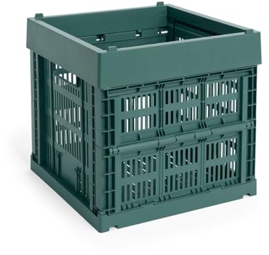 HAY - Colour Crate Korb Cube, 29,5 x 29,5 cm, dunkelgrün, recycled