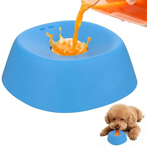 Cesujowaz antischlingnapf för hundar, Slow Feeder hund slicknapf flytande foder med boll, hundskål fressnapf hund halkfri Lick Bowl för yoghurt buljong