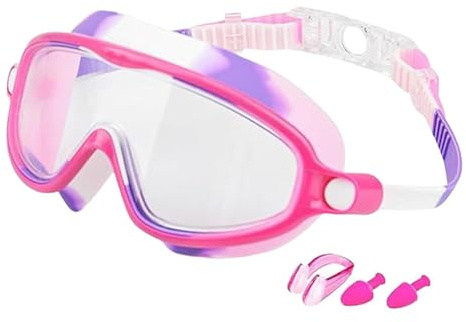 Lunettes de natation pour - Vue panoramique, joints étanches, pince-nez et bouchons d'oreilles pour garçons,Accessoires de Piscine avec Pince Nez et Bouchons d'Oreilles - Plage Piscine Plongée Entraîn
