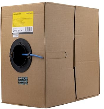 StarTech.com Rollo de cable de red UTP trenzado Cat5e azul de 1000 pies - cables de red (azul)