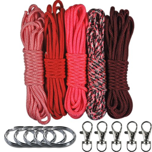 Paracord Lanyard & Pocket Schlüsselanhänger, Combo-Kits mit Drehgelenk Hummer Verschlüsse & 2,5 cm Split Schlüssel Ringe Girl power