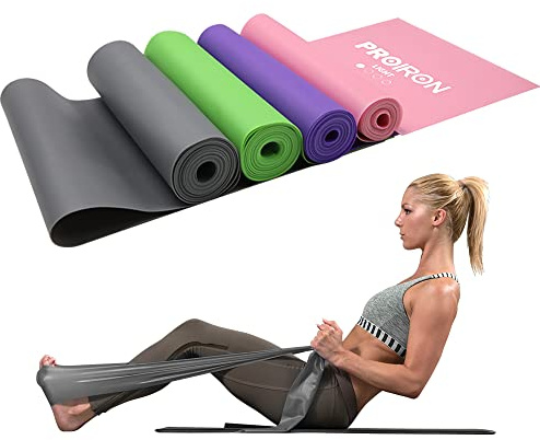 PROIRON Bandes Elastiques de Résistance Fitness Naturel Latex Bandes d'exercice pour Musculation Etirement Yoga Pilates dans Salle de Gym ou Domicile (Gris, 1.5M)