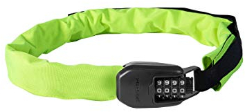 Hiplok Spin Bike Chain Lock with Combination Lock - Neon Yellow. 6mm Steel Chain. 75cm Chain Length. Light & Wearable Without Locking to Body.