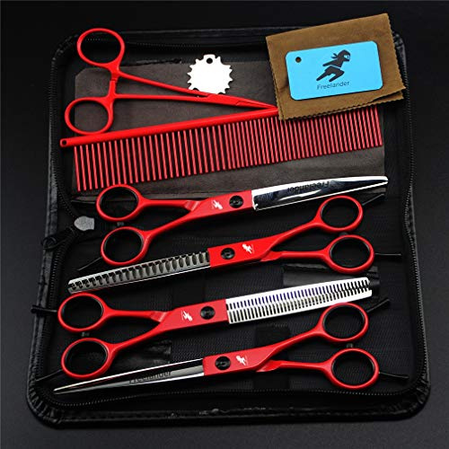 Pet Grooming Scheren Set Pet Schere (7,0 Zoll) 4 Stück Edelstahl Professional Pet Schere mit Grooming Kämmen für Hunde und mehr Haustier
