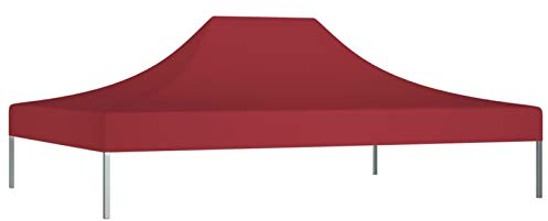 Tidyard Partyzelt Dach Ersatzdach Pavillon Dachplane Pergola Ersatzbezug Pavillondach UV-beständig Wasserbeständig Burgunderrot 4x3 m