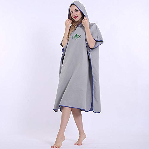Badeponcho, Surfponcho, Badetuch Ultraleicht, Umzugshilfe, Schnelltrocknender Bademantel aus Mikrofaser für Damen, Herren und Kinder, 90 x 110 cm
