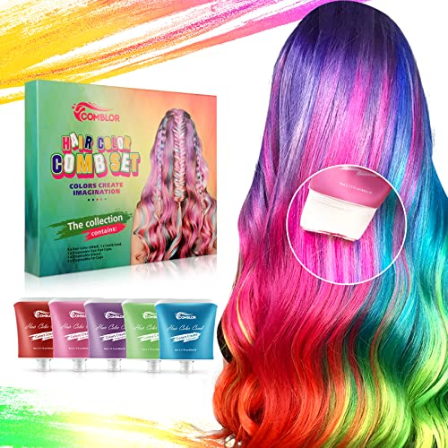 Haarfarbe Wachs, Magic Master Keratin Temporäre Frisur Creme Instant farbiger Ton für Männer und Frauen Party, Festival, Cosplay(5 Farben)