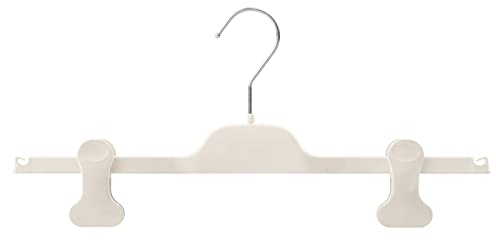 Mainetti Grucce in Velluto Antiscivolo, con Pinze Gommate, per Gonne, Jeans, Pantaloni Uomo Donna, Appendini Salvaspazio, Leggeri, Made in Italy, Set 10 Pezzi (1, beige)