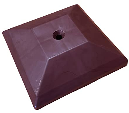 Fence Post Caps Brown, Plastic [10 Pack] Protects Fence Posts from Rot 4x4 inch 10cm x 10cm (10 Dark Brown Caps)
