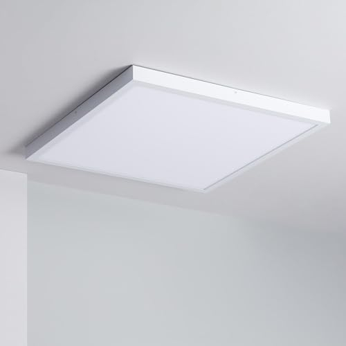 LEDKIA LIGHTING - Plafón LED 48W Cuadrado | Iluminación 3800 lm | Ahorro Energético | Fácil Instalación | Uso en Hogar y Oficina, Blanco Frío 5000K, Aluminio