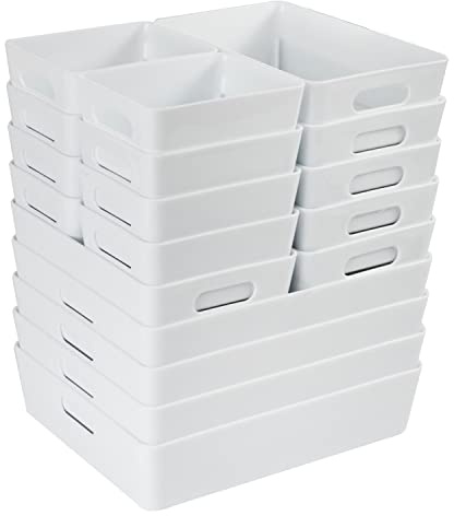 Schubladen Ordnungssystem 6cm hoch 18 Teile 3 Größen 60x75cm Schublade weiß