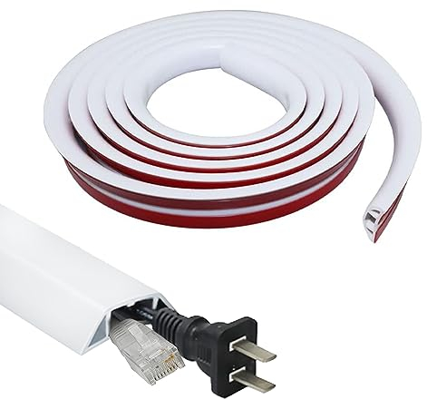 Flexibler Klein Kabelkanal, 3 Meter Kabelkanal Weiß Selbstklebend Kabelabdeckung Kabelschutz Kabelschacht Kabelkanal Selbstklebend Kabelkanal Flexibel für Netzkabel Haus, Büro, Schule