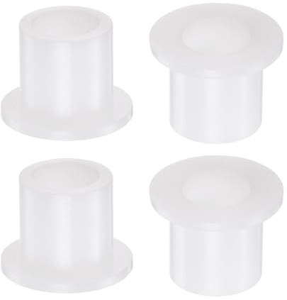 QUARKZMAN 4pz Cuscinetti Manicotto Flangiati Boccole in Plastica 10mm Foro x 14mm OD x 14,6mm Lunghezza Boccole Nylon, Bianco