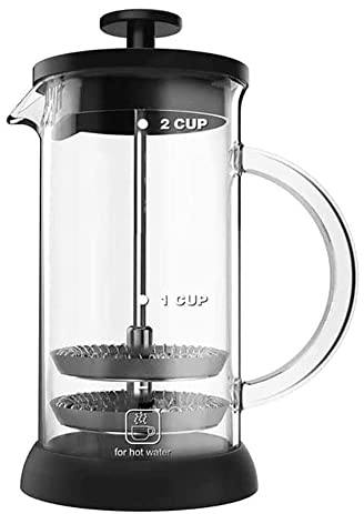 Cafetière à pression, presse à café, caffettière, cafetière, cafetière en verre, presse à café française avec verre filtrant à 2 niveaux, cafetière, verre à café for thé, café, voyage, camping