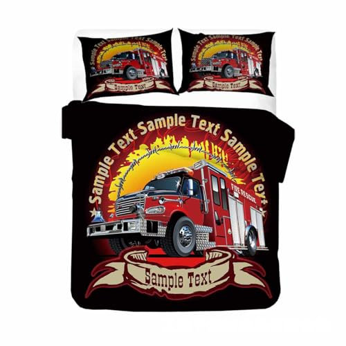 ZZTBQ Kinderbettwäsche 100x135 Baby Bettwäsche Feuerwehr Feuerwehrmann Bettbezug und Kissenbezug-Set Baby Bettwäsche Set für Kleinkinder und Babybetten
