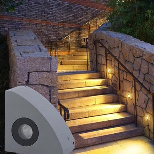 Segnapasso Triangolare - Luce Per Scale Per Interni Ed Esterni, Luce Per Esterni Ad Angolo Da Giardino 220V, Luci Per Sentieri Per Esterni Impermeabili IP65, Per Faro Ad Angolo Per Corridoio(White,10W