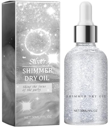 Body Glow Shimmer – Glitzerndes Körperöl Schimmeröl | Trockenes Schimmeröl | Hochglänzendes Glitzer-Körperöl | Glitzeröl-Körperglanz | Aufhellende Inhaltsstoffe für Körper-Make-up, Glanz-Glitzer für G