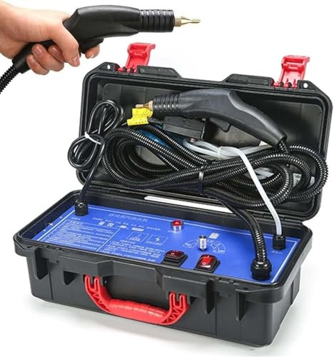 Limpiador a vapor portátil, máquina de limpieza a vapor de alta presión de 3000 W, limpiador a vapor comercial de mano de 3 barras con accesorios de limpieza, for cocina, automóvil, muebles, baño