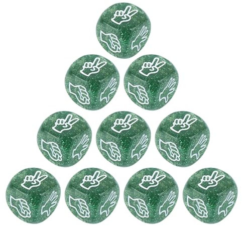 Fabeas 10 Stücke Finger Ratespiel Würfel 20mm Rock Papier Scissor Spiel Würfel 6 Seitige Acryl Würfel Party Spiel Für Erwachsene Kinder