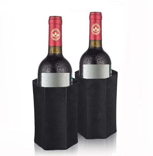 WIWONEY Refrigeratore per Bottiglie di Vino e Prosecco, Glacette per Bottiglie, Borsa Termica Portatile per Vino, Isolamento Termico Duraturo, Pack di 2