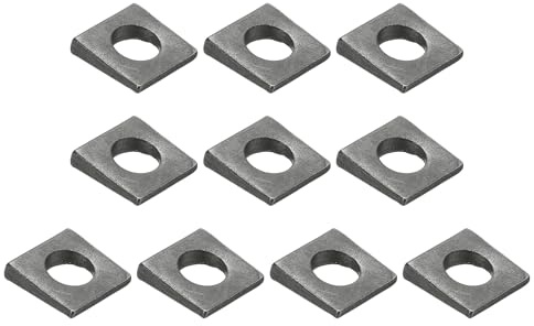 PATIKIL 10pcs Rondelle Quadrate Smussate, M8x18mm Rondelle Quadrate Smussate Piastra Di Supporto Cuscinetto Spessore Piatto Distanziale Acciaio Al Carbonio Per Bulloni Da 8mm Cuneo, Nero
