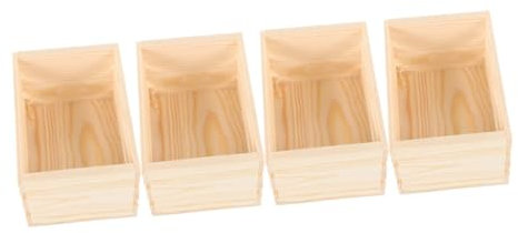 Abaodam Dollhouse Miniatures Wood Baskets Set of 4 White Storage Containers for Decorative Display