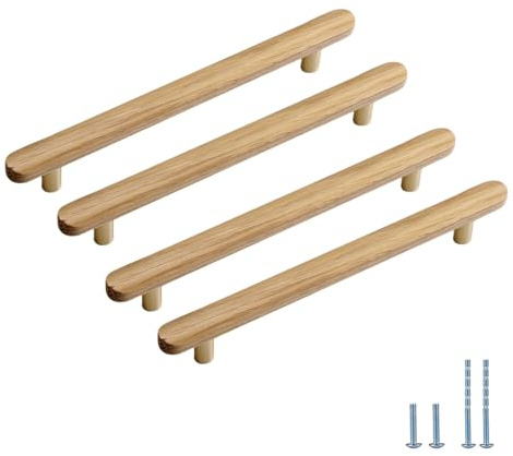 Evionlin 10 Stück Lochmitte 16 cm Holzgriffe Schranktürgriffe Kleiderschrank Schublade Griffe für Schlafzimmer und Küche