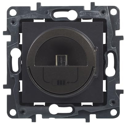 Legrand 398267 - Prise de chargeur mini USB 3A 15W composable pour installation encastrée - Gamme Niloé Step - Couleur Anthracite