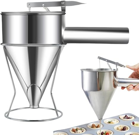 Pancake Syrup Dispenser Non Trip Baking Funnel for Cakes and Desserts, Handy Baking Gadget | Kitchen Tool for Pancake Mix, Muffins, Cookie Dough, Breakfast Prep, Dessert Decoration