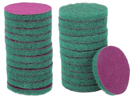 sourcing map 24pcs Scrubber Scouring Pads 180 Grits 5 Inch Drill Power Brush Hoop and Loop Surface Conditioning Disc Drill Scuffing Disc Scrub Pads for Home Kitchen Cleaning, Green