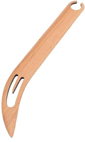 Hoite Petite navette de tissage en bois biseautée, outils de métier à tricoter artisanaux, navette pour le tissage, accessoires d'artisanat de bricolage (motif tête courbée)