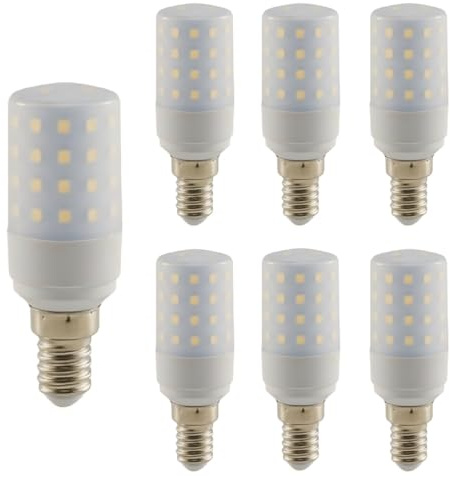 WULUN E14 7W LED Mais Glühbirne, Energiesparlampen mit milchiger weißer Abdeckung, Äquivalent 70W Halogenlampen, 700LM Kaltweiß 6000K, AC/DC 110V-240V, 360 ° Strahlwinkel, Nicht Dimmbar, 6 Stück