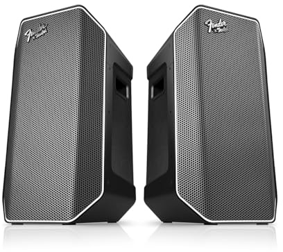 Teufel x Fender ROCKSTER AIR 2 Tragbarer Bluetooth-Speaker Stereo-Set | bis 58 Std. Akkulaufzeit, Wechselbarer Akku, Powerbank Funktion, Instrumentenanschlüsse, DJ, Mikro, Stativanschluss