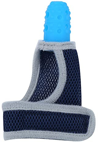 ciciglow Juguetes para la Dentición para Bebés, Mordedor de Silicona Seguro para Bebés, Funda para el Pulgar Calmante, para Mayores de 3 Meses, Color Azul (BLUE)