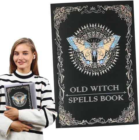 Spelldagbok - Antik stavbok, vintage rituell skrivbok, gammalt ockult skripthäfte, Arcane trollkarl referensrekord | Häxkonst displaytillbehör