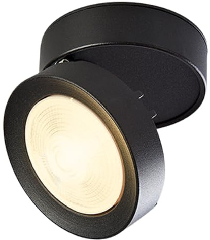 Foco De Montaje En Superficie Plegable Ultrafino, Negro 15W Luz De Acento De Pared De Techo De Ángulo Ajustable LED COB, Accesorios De Focos Direccionales Interiores Blanco Neutro-4000K
