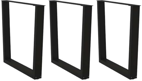 Teenpull Lot de 3 pieds de table de salle à manger en forme de V en acier revêtu par pulvérisation - 90 x 72-73,3 cm - Réglables - Pour tables et bureaux - Pieds en métal robuste