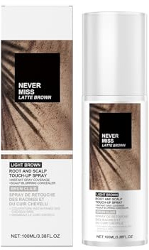 Portable Hair Root Touch Up Spray - Gentle Natural Temporary Color For Daily Use, Quick Cover For Gray , Easy Application(Light brown)