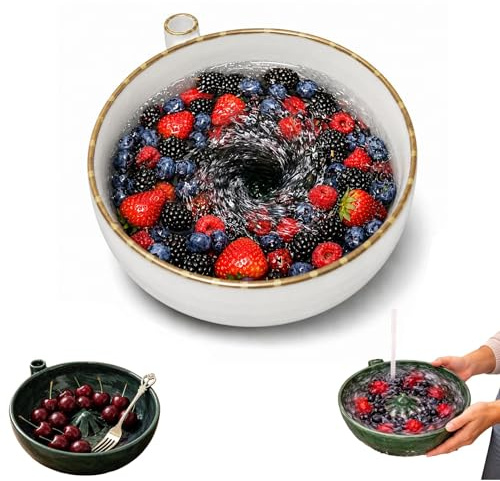 Ciotola per frutti di bosco con fori di scarico, ciotola per lavaggio bacche e colino per frutta per fragole, mirtilli, uva, pomodorini e piccoli prodotti (bianco)