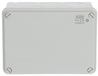 ABB IP65 Junction Box • Fully Dust Sealed Enclosure • Waterproof Electric Cable Connector Unit • Shockproof Adaptable Indoor/Outdoor Box • 153 x 110 x 66mm