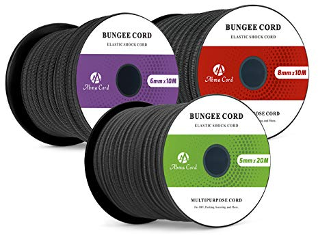 Abma Cord Gummiseil Hochelastisch Expanderseil 100% Dehnung Planenseil Spannseil (10M, 20M, 30M)