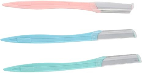 3pcs Femmes Tondeuse à Sourcils Lame en Acier Inoxydable Rasoir à Poils du Visage Rasoir de Mise en Forme des Sourcils, Lames de Rasoir Droites Jetables pour Hommes et Femmes, Kit de Lames Remplaçable