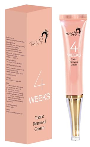 bestshop Crema Eliminación 4 Semanas - Paquete 1/5 Crema Eliminación Tatuajes Permanente Sistema Desvanecimiento Cicatrices Gel Eliminación Tatuajes