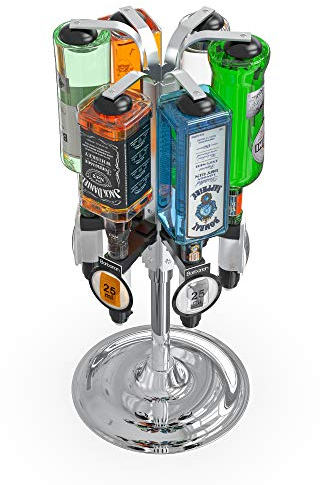 Barbarian 4/6 Bottle Rotary Liquor Dispenser For Home Bar - Bar Butler Shot Measure Bracket Alcohol Wine Upside Down Drink Jigger Optics Man cave