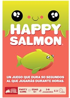 Exploding Kittens - Glücklicher Lachs - Spanisches Kartenspiel,Mehrfarbig