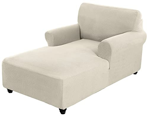 WWYL Jacquard-Chaiselongues Schonbezüge für Wohnzimmer, Chaiselongue Abdeckung Stretch Liegesessel Schonbezug, Husse Relaxliege Bezug für Wohnzimmer Liegesessel (NatüRlich)