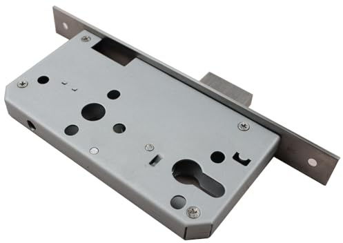 Lever Mortice Deadlock, Stainless Steel Lock Body Panel with Screws for Wooden Sliding Door (55mm)