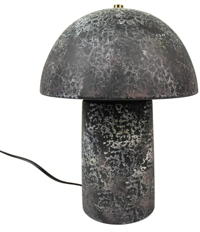 Arnusa Tischlampe Pilz 23x30 cm Keramik in Steinoptik Nachttischlampe Tischleuchte E27 Fassung ohne Leuchtmittel